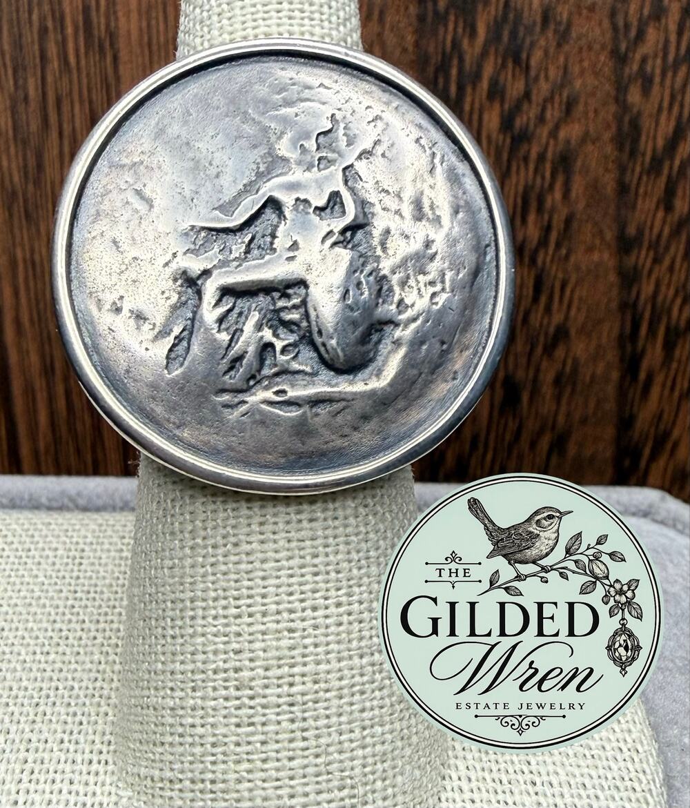 Silpada R1901 Sterling Silver Roman Coin Statement Ring Sz 7 Thai 925